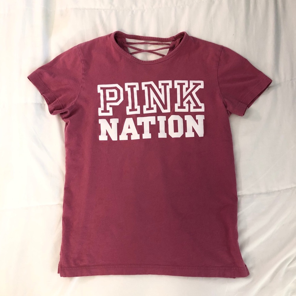 PINK VS CROSS BACK TEE